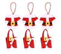Christmas Holder - 10x11.5cm Cutlery Organizer - 3Pcs Tableware Holders Set - Knifes Forks Red Santa Bag| Santas Suit For Party, Dinner, Table Decoration, Novelty Decorations