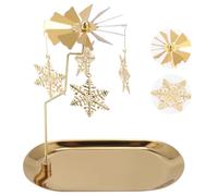 Christmas Holder Revolving Snowflake Golden Candlestick Iron Desk