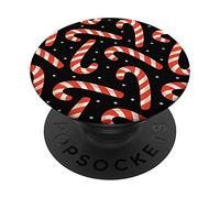 Christmas Holiday Candy Cane Red Black and White PopSockets PopGrip: Swappable Grip for Phones & Tablets