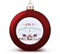 Christmas Holiday Christmas Balls Ornaments Christmas Jesus Is The Reason for The Season Hanging Ball Decorative for Christmas Trees,Holiday Party New Year Gift