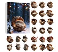 Christmas - Holiday Countdown Set, Flat Acrylic Animal Acorn Countdown Set, Holiday Countdown Set | Cute Anime Pendants