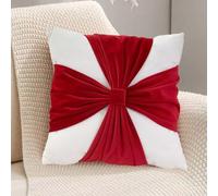 Christmas Holiday Decorations Sale Pillowcase Does Not Include Pillow Core Christmas Holiday Decoration Cushion Velvet Bow Sofa Cushion Cover Pillowcase Living Room Decoration Cushion