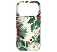 Christmas Holiday Floral Flower Pattern Holly Pine Cones Case for iPhone 17 Pro