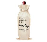 Christmas Holiday Gifts for Neighbors Coworkers Employees Congratulations Gift Wine Bag for Women Men Employer Coworker Christmas Presents for Boss Co Worker Holiday Gift Wrapping for Wine Bottle Bags