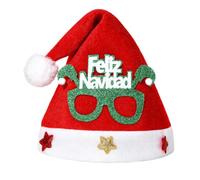 Christmas Holiday Hat with Traditional Red | High-Density Plush Fabric Body, Red and White Cone-Shaped Design, Recognizable Holiday Look for Festive Gatherings