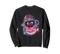 Christmas Holiday Patchwork Monkey Face Festive Sweatshirt