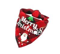 Christmas Holiday Pet Bandana Double Layer Triangle Towel Bib Front Print Reverse Plaid Design for Small Medium Large Dogs and Cats Daily Use Supplies (A, L)