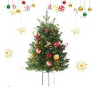 Christmas Holiday Planter Decorations,55cm Faux Holiday Planter With Lights,8 lighting modes&Timing,Pre-Lit Artificial Christmas Tree Urn Filler,indoor Outdoor Holiday Planters Decor (1PCS)