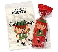 Christmas Holiday Wedding Party Gift Bag Supplies Sweet Treat Pop Corn Twist Ties [Pack of 12] Cellophane Cello SILVER Colour SILVER STAR DESIGN (Elf)
