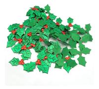Christmas Holly Berries Embellishment,100Pcs Holly Berries Confetti Sprinkles for DIY Craft,christmas Card,Gift Tags,Table,Christmas Wonderland Santa Festive Party Supplies(3.7cm)