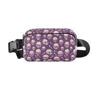 Christmas Holly Berries Women Men Teens Trendy Fanny Pack Waist Bag for Cycling Hiking Gym, Brown and White Cow Pattern, One Size