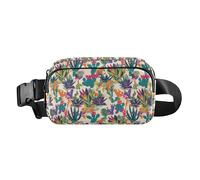 Christmas Holly Berries Women Men Teens Trendy Fanny Pack Waist Bag for Cycling Hiking Gym, Succulents Cacti Colorful Dots, One Size