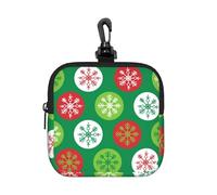 Christmas Holly Berry Pattern, Square Zipper Storage Bag, Neoprene Coin Purse, Small Wallets, Change Pouch, Change Purse