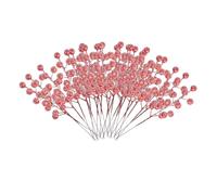 Christmas Holly Berry Stems - 25 Pieces Artificial Red Snowflake Berry Sticks, Sparkling Flower Picks for Christmas Tree, Wreaths, Vases and Table Centrepieces, Home, Farmhouse, Garden, Patio