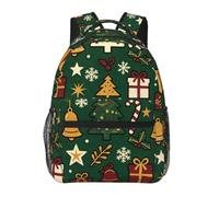 Christmas Holly Gift Print Casual Travel Backpack with Laptop Compartment