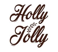 Christmas Holly Jolly Design Engraving Stickers 42x47.6cm Do not Damage The Wall Surface Coffee
