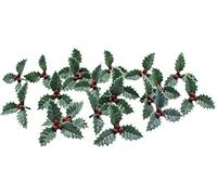 Christmas Holly Leaf Cake topper Decoration Decorating 12 20 50 Pcs Small Plastic holly leaf With 3 Berries Yule Log Topper Cupcake (pack of 20)