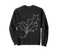 Christmas Holly Leaf Line Art Drawing Holiday Design Sweatshirt
