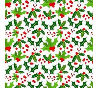 Christmas Holly Pattern A4 Chocolate Transfer Sheet, Edible Decorating Sheet for White Chocolate (2 Sheets)