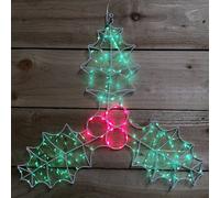 Christmas Holly Silhouette 170 LED 48cm Berry Cluster Light RS05793