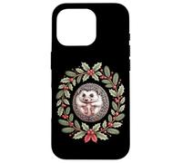 Christmas Holly Wreath Hedgehog Festive Woodland Case for iPhone 16 Pro
