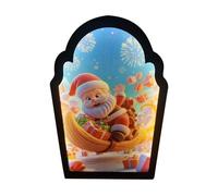 Christmas Hologram Santa Claus - Decorative LED Display, Contemporary Festive Light Panel, Holiday Accent Ornaments Seasonal Decorations Illuminated for Study