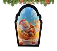 Christmas Hologram Santa Claus - Decorative LED Display, Contemporary Festive Light Panel, Holiday Accent Ornaments Seasonal Decorations Illuminated for Study