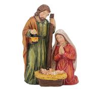 Christmas Holy Family Figurine - Resin Nativity Scene Statue | Decorative Indoor Display for Holiday Celebration, Joseph Mary Baby Jesus Sculpture, Traditional Christian Tabletop Ornament