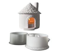 Christmas Home Candlestick Mould - 3D Castle of Sweets Home Silicone Candle Holder - Decorations for Office School Holiday Desktop Thanksgiving