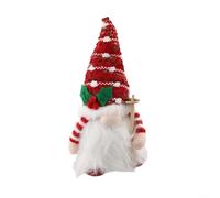 Christmas Home Decoration Gnome Figure Featuring Handmade Textile Craft and Illuminated Design, Perfect for Seasonal Display on Various Surfaces (Red)