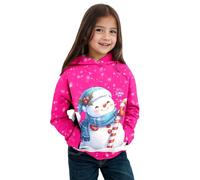 Christmas Hoodie for Girls, Christmas Jumper Girls with Pockets, Christmas Sweatshirt Children with Snowman Print Chirstmas Hoodie Christmas Hoodie Xmas Winter Christmas Hoodie