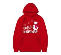 Christmas Hoodie Girls, Christmas Jumper with Hood, Christmas Sweatshirt Children with Santa Print Merry Chirstmas Hoodie Winter Christmas Hoodie Xmas Pullover Long Sleeve Shirt