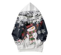 Christmas Hoodie Girls Christmas Jumper with Pockets, Christmas Sweatshirt Children with Snowman Print Comfortable Chirstmas Hoodie Christmas Hoodie Xmas Long Sleeve Winter Jumper