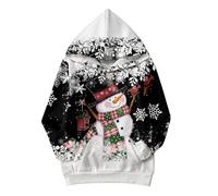 Christmas Hoodie Girls Christmas Jumper with Pockets, Christmas Sweatshirt Children with Snowman Print Comfortable Chirstmas Hoodie Christmas Hoodie Xmas Long Sleeve Winter Jumper