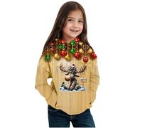 Christmas Hoodie Girls Funny Christmas Jumper with Hood, Christmas Sweatshirt Children with Christmas Motif Loose Chirstmas Hoodie Christmas Hoodie Xmas Long Sleeve Winter Jumper