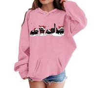 Christmas Hoodie Girls Long Sleeve Christmas Jumper Children with Hood & Pockets, Christmas Sweatshirt with Reindeer Print Winter Chirstmas Hoodie Christmas Hoodie Xmas Hoodie Christmas