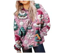 Christmas Hoodie Girls Long Sleeve Christmas Jumper with Pockets Christmas Sweatshirt Santa Print Casual Chirstmas Hoodie Christmas Hoodie Xmas Long Sleeve Winter Jumper