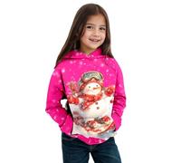 Christmas Hoodie Girls Oversize, Christmas Jumper Children with Pockets, Christmas Sweatshirt Children with Snowman Print Winter Chirstmas Hoodie Christmas Hoodie Xmas Christmas Hoodie