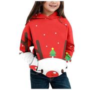 Christmas Hoodie Girls Oversized Christmas Jumper with Pockets Christmas Sweatshirt with Christmas Motif Casual Chirstmas Hoodie Christmas Hoodie Xmas Long Sleeve Winter Jumper