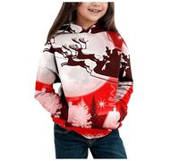 Christmas Hoodie Girls Oversized Christmas Jumper with Pockets Christmas Sweatshirt with Christmas Motif Casual Chirstmas Hoodie Christmas Hoodie Xmas Long Sleeve Winter Jumper