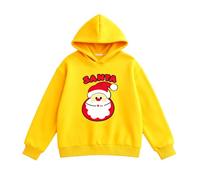Christmas Hoodie Girls Soft Warm Graphic Hoodies Kids Girls Cute Santa Claus Hooded Sweatshirt Solid Color Long Sleeve Xmas Pullover Fashion Loose Hoody Tops Sportswear Age 3-8 (Yellow, 4-5 Years)