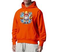 Christmas Hoodie Men's Funny Christmas Hoodie with 3D Print, Christmas Jumper with Hood Fashion Comfortable Christmas Winter Christmas Hoodie Xmas Hooded Sweatshirt Pullover, orange, L