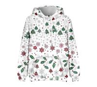 Christmas Hoodie Men's Long Sleeve Christmas Hoodie Men's with Christmas Motif Christmas Jumper with Hood Casual Christmas Winter Christmas Hoodie Xmas Hooded Sweatshirt Hoody, White, M
