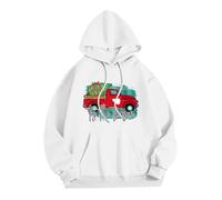 Christmas Hoodie Men's Oversize, Christmas Hoodie Men's with 3D Print, Christmas Jumper with Hood, Loose Casual Christmas Hooded Sweatshirt, Winter Christmas Hoodie Xmas Hoody, White, L
