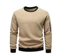 Christmas Hoodies for Men Lightweight Reindeer Printed Jumper Crew Neck Long Sleeve Pullover Top Xmas Jumper Christmas Sweaters for Men Regular Fit Classic Jumpers Sweater Basic Santa (Khaki,XXL)