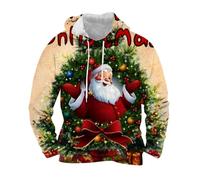 Christmas Hoodies For Men,Santa Claus Snowman Printed Hooded Sweatshirt Long Sleeves Crew Neck Hooded Jumpers Ugly Mens Merry Christmas Novelty Hoodie Xmas Autumn Winter Pullover Sweater Tops M-3XL