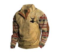 Christmas Hoodies for Men UK Zip Fleece Jumper Hoody Drawstring Hooded Long Sleeve Comfortable Sweatshirts Pullover Tops Novelty Funny Xmas Elf Jumper Sweaters Gym Clothes Bad Christmas (Z1 Khaki,XL)