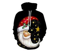 Christmas Hoodies for Women Men UK Sale 2023 Funny Christmas Tree Print Santa Elf Jumper Novelty Graphic Sweatshirt Hooded 3D Reindeer Hoodie Pullover Sweater Tops Xmas Jumpers with Pocket