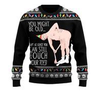 Christmas Hoodies Men Unisex 3D Ugly Christmas Santa Claus Pullover Sweatshirt Funny Xmas Elf Print Long Sleeve T-Shirt Jumper Classic Sweatshirt Pull Over Jumper Hoody Top Xmas Fancy (Black,M)