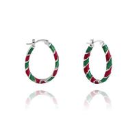 Christmas Hoop Earrings for Women Dainty Enamel Hoop Stud Earring Gold Silver Twist Hoop Christmas Earring Chunky Hoop Earrings Xmas Fashion Jewelry, Middle, Alloy Steel, No Gemstone